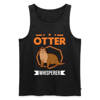 Otter Flüsterer Fischotter Geschenk Seeotter - Männer Premium Bio Tank Top - Schwarz - Vorne - Michal (187cm)