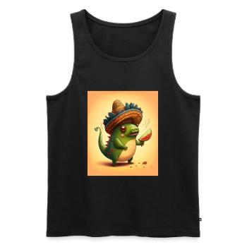 Amateur d’avocat végétalien, Amateur d’avocat, Poisson axolotl - Débardeur bio Premium Homme - noir - Devant - AI Model Male 178 light (178cm)