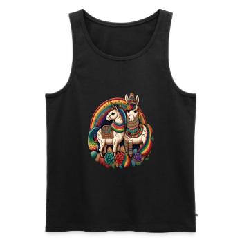 Unicorn Morphed With Llama Funny Mexican Unicorn - Männer Premium Bio Tank Top - Schwarz - Vorne - Michal (187cm)