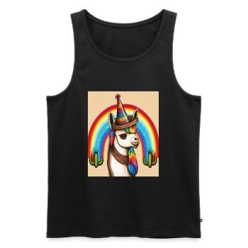 Unicorn Morphed With Llama Funny Mexican Unicorn - Männer Premium Bio Tank Top - Schwarz - Vorne - Michal (187cm)