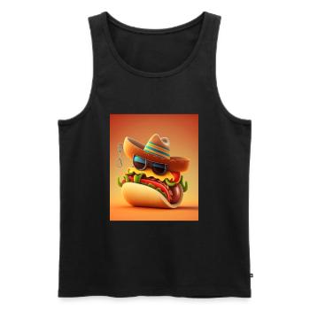 Mexican Hotdog Lover Dabbing Mexican Hotdog - Men's Premium Organic Tank Top - black - Front - Michal (187cm)