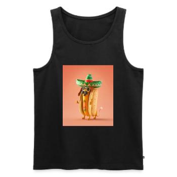 Mexican Hotdog Lover Dabbing Mexican Hotdog - Men's Premium Organic Tank Top - black - Front - Michal (187cm)