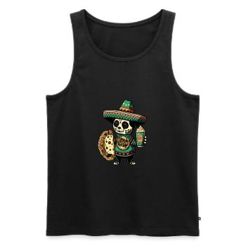 Panda mignon mangeant des tacos Panda mexicain Taco ours - Débardeur bio Premium Homme - noir - Devant - Michal (187cm)
