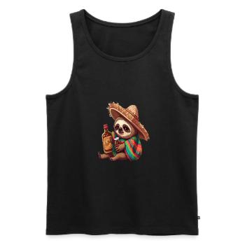 Cute Sloth Animal Owners Drunk Mexican Sloth - Männer Premium Bio Tank Top - Schwarz - Vorne - Michal (187cm)
