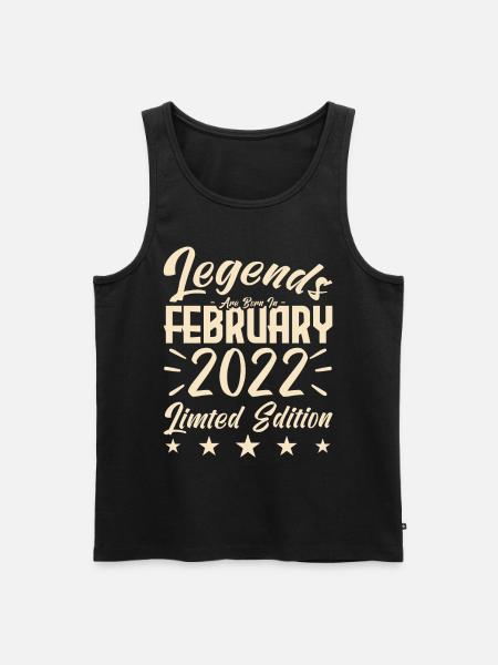 Births February 2022. Birthday gift. - Men's Premium Organic Tank Top - black