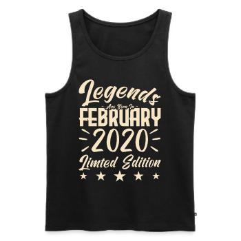 Naissance En Février 2020. Cadeau d'anniversaire. - Débardeur bio Premium Homme - noir - Devant - Michal (187cm)