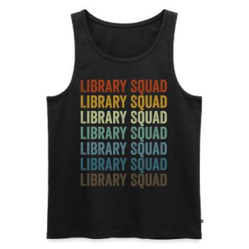 Library Squad Buchliebhaber Leser Bibliothekar - Männer Premium Bio Tank Top - Schwarz - Vorne - AI Model Male 178 light (178cm)