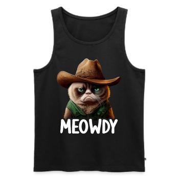 Meowdy Funny cat Meme for Cat Lovers - Männer Premium Bio Tank Top - Schwarz - Vorne - AI Model Male 178 light (178cm)