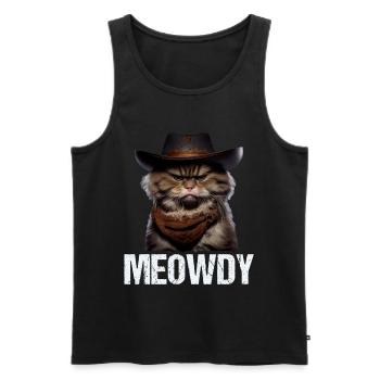 Meowdy Funny cat Meme for Cat Lovers - Männer Premium Bio Tank Top - Schwarz - Vorne - AI Model Male 178 light (178cm)
