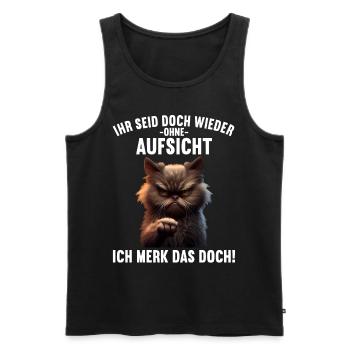 Ihr seid doch wieder ohne Aufsicht ich merk das - Männer Premium Bio Tank Top - Schwarz - Vorne - AI Model Male 178 light (178cm)