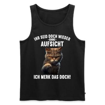 Ihr seid doch wieder ohne Aufsicht ich merk das - Männer Premium Bio Tank Top - Schwarz - Vorne - Michal (187cm)