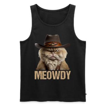 Meowdy Funny cat Meme for Cat Lovers - Männer Premium Bio Tank Top - Schwarz - Vorne - AI Model Male 178 light (178cm)