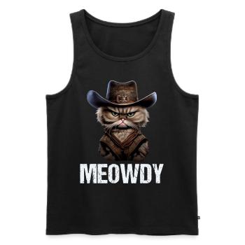 Meowdy Funny cat Meme for Cat Lovers - Männer Premium Bio Tank Top - Schwarz - Vorne - AI Model Male 178 light (178cm)