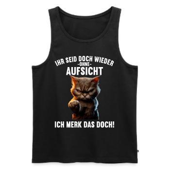 Ihr seid doch wieder ohne Aufsicht ich merk das - Männer Premium Bio Tank Top - Schwarz - Vorne - AI Model Male 178 light (178cm)