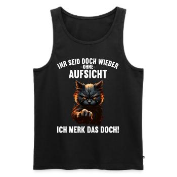 Ihr seid doch wieder ohne Aufsicht ich merk das - Männer Premium Bio Tank Top - Schwarz - Vorne - AI Model Male 178 light (178cm)