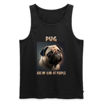 Hunde Spruch Mops Design für Hundeliebhaber - Männer Premium Bio Tank Top - Schwarz - Vorne - Michal (187cm)