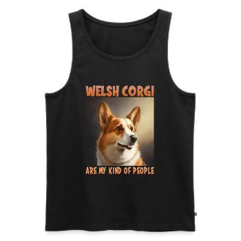 Dog Saying Welsh Corgi Design pour les amoureux des chiens - Débardeur bio Premium Homme - noir - Devant - Michal (187cm)