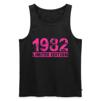 Édition limitée 1982 - Débardeur bio Premium Homme - noir - Devant - AI Model Male 178 light (178cm)