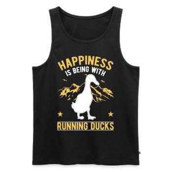 Happiness is being with Running Ducks Laufente - Men's Premium Organic Tank Top - black - Front - AI Model Male 178 light (178cm)