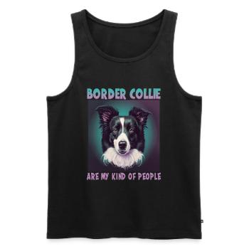 Dog Saying Border Collie Design - Débardeur bio Premium Homme - noir - Devant - Michal (187cm)
