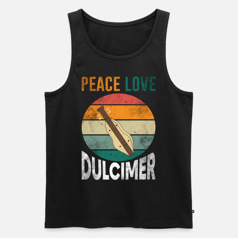 Dulcimer instrument string music - Men's Premium Organic Tank Top - black
