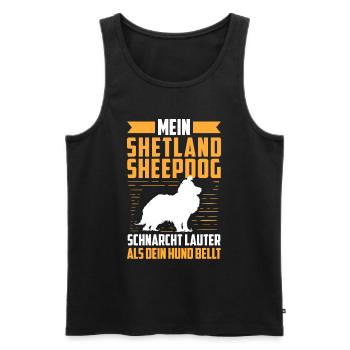 Shetland Sheepdog schnarcht britischer Sheepdog - Männer Premium Bio Tank Top - Schwarz - Vorne - AI Model Male 178 light (178cm)