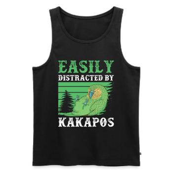 Kakapo abgelenkt durch flugunfähiger Kakapo - Männer Premium Bio Tank Top - Schwarz - Vorne - AI Model Male 178 light (178cm)