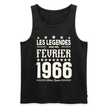 cadeau d'anniversaire Février 1966. février 1966. - Débardeur bio Premium Homme - noir - Devant - Michal (187cm)