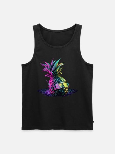 EDM Music Rave Festival Pineapple Techno - Men's Premium Organic Tank Top - black