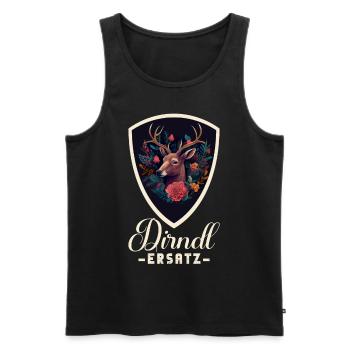 Dirndl Ersatz Dirndl Trachten Kostüm Dirndl Ersatz - Männer Premium Bio Tank Top - Schwarz - Vorne - AI Model Male 178 light (178cm)