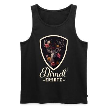 Dirndl Ersatz Dirndl Trachten Kostüm Dirndl Ersatz - Männer Premium Bio Tank Top - Schwarz - Vorne - AI Model Male 178 light (178cm)