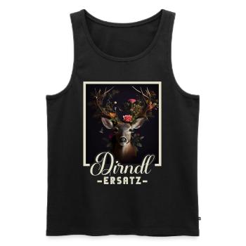 Dirndl Ersatz Dirndl Trachten Kostüm Dirndl Ersatz - Männer Premium Bio Tank Top - Schwarz - Vorne - AI Model Male 178 light (178cm)