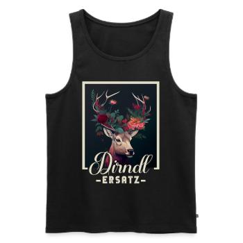 Dirndl Ersatz Dirndl Trachten Kostüm Dirndl Ersatz - Männer Premium Bio Tank Top - Schwarz - Vorne - AI Model Male 178 light (178cm)
