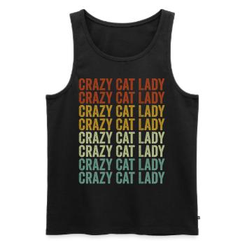 Crazy Cat Lady Purple Cats - Débardeur bio Premium Homme - noir - Devant - AI Model Male 178 light (178cm)