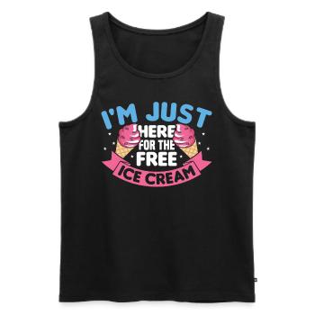 I'm just because of the free ice cream - Men's Premium Organic Tank Top - black - Front - Michal (187cm)