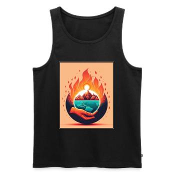 Climate protection Global warming Environment Climate Earth - Men's Premium Organic Tank Top - black - Front - Michal (187cm)