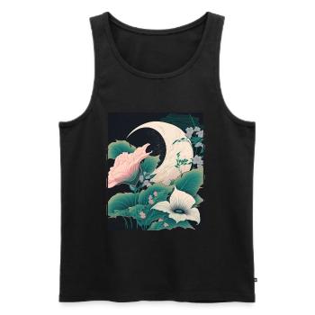 Mondblume Moonflower Mond Japanisch Vaporwave - Männer Premium Bio Tank Top - Schwarz - Vorne - AI Model Male 178 light (178cm)