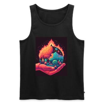 Climate protection Global warming Environment Climate Earth - Men's Premium Organic Tank Top - black - Front - Michal (187cm)