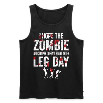 Funny Zombie Leg Day For Gym Lover - Men's Premium Organic Tank Top - black - Front - AI Model Male 178 light (178cm)