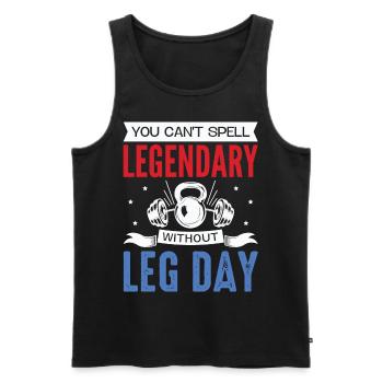 Impossible d’épeler légendaire sans Leg Day pour Body Bui - Débardeur bio Premium Homme - noir - Devant - Michal (187cm)