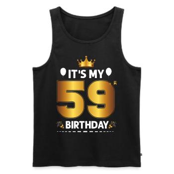 59th birthday 59 years Happy Birthday - Men's Premium Organic Tank Top - black - Front - Michal (187cm)