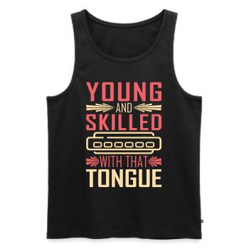 Mundharmonika Mundharmonikaspieler - Männer Premium Bio Tank Top - Schwarz - Vorne - Michal (187cm)