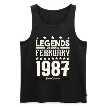 Gift legend February 1987. Gift February 1987. - Men's Premium Organic Tank Top - black - Front - Michal (187cm)