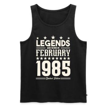Gift legend February 1985. Gift February 1985. - Men's Premium Organic Tank Top - black - Front - Michal (187cm)