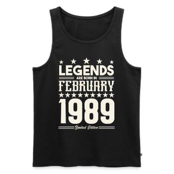 Geschenklegende Februar 1989. Geschenk Februar 1989. - Männer Premium Bio Tank Top - Schwarz - Vorne - AI Model Male 178 light (178cm)