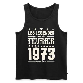 cadeau d'anniversaire Février 1973. février 1973. - Débardeur bio Premium Homme - noir - Devant - Michal (187cm)