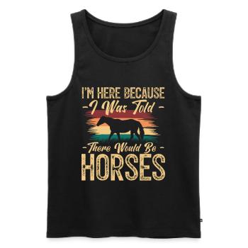 cadeau cavalier - Cadeau cheval - fan de chevaux. - Débardeur bio Premium Homme - noir - Devant - AI Model Male 178 light (178cm)