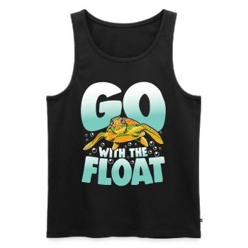 Go With The Float für Schildkrötenliebhaber - Männer Premium Bio Tank Top - Schwarz - Vorne - AI Model Male 178 light (178cm)