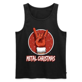 Funny Heavy Metal Music Santa Christmas - Männer Premium Bio Tank Top - Schwarz - Vorne - Michal (187cm)