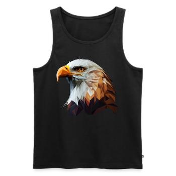 Cool polygon design with a bald eagle - Men's Premium Organic Tank Top - black - Front - AI Model Male 178 light (178cm)
